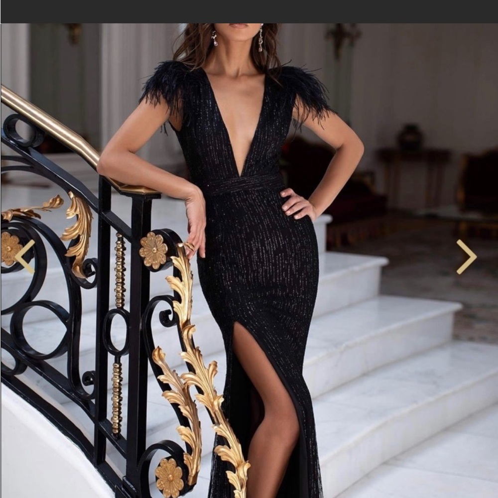 Alamour the label Elaine dress feather sequin dress